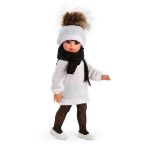 Asi - Кукла Сабрина, с бяла рокля и черен шал