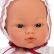 Asi - Кукла-бебе, Коке с бяла рокличка и шапка с дантели, 36 см