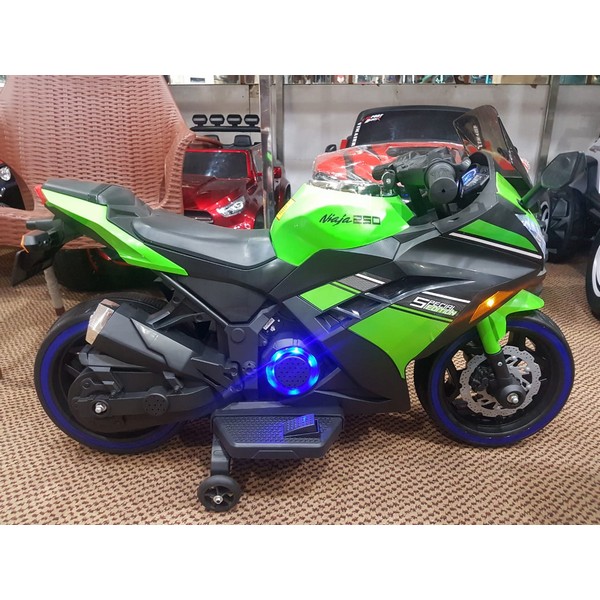 Продукт Акумулаторен мотор тип Kawasaki Ninja с меки гуми и кожена седалка, 12V  - 0 - BG Hlapeta