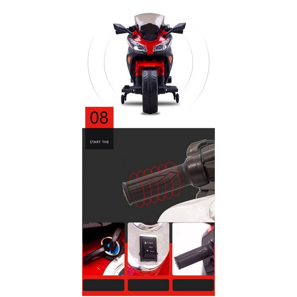 Продукт Акумулаторен мотор тип Kawasaki Ninja с меки гуми и кожена седалка, 12V  - 0 - BG Hlapeta