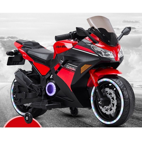 Продукт Акумулаторен мотор тип Kawasaki Ninja с меки гуми и кожена седалка, 12V  - 0 - BG Hlapeta