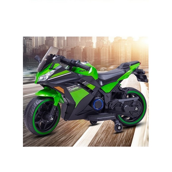 Продукт Акумулаторен мотор тип Kawasaki Ninja с меки гуми и кожена седалка, 12V  - 0 - BG Hlapeta