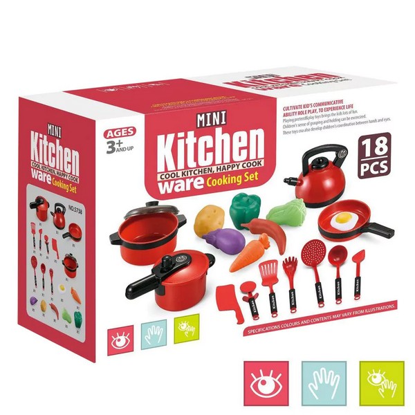 Продукт RTOYS Mini - Комплект детски кухненски съдове и прибори 18 части - 0 - BG Hlapeta