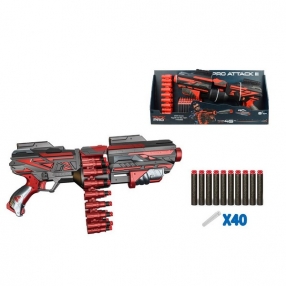 RED GUNS - Бластер Pro Attack с 40 меки стрели и патрондаш 