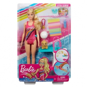 Кукла Barbie - Комплект Барби на път: Плувкиня