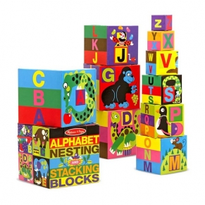 Melissa and Doug - Картонени кубчета с азбука и животни 