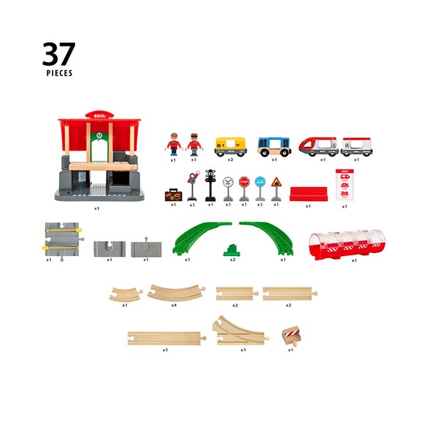 Продукт Brio - комплект централна гара с влакчета и релси  - 0 - BG Hlapeta