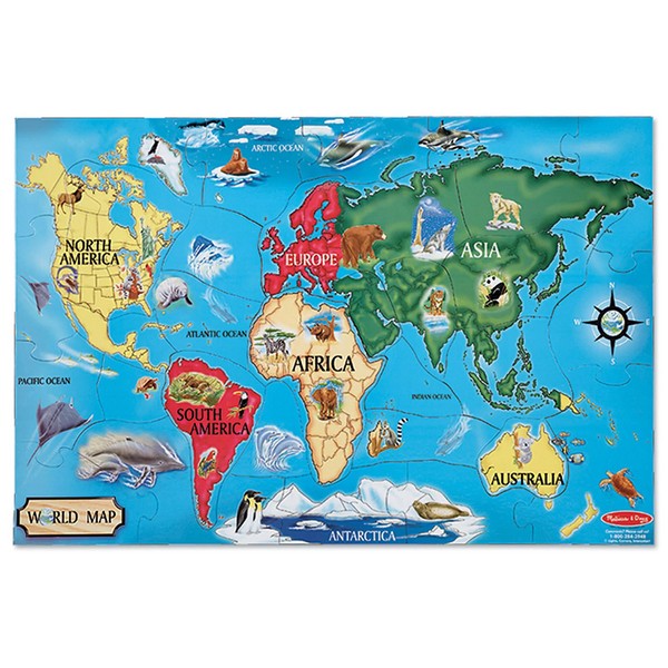 Продукт Melissa&Doug карта на света 33ч. - Пъзел - 0 - BG Hlapeta