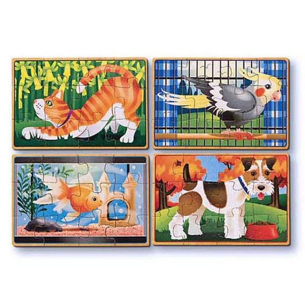 Продукт Melissa and Doug 4 в 1 Домашни любимци - Дървен пъзел  - 0 - BG Hlapeta