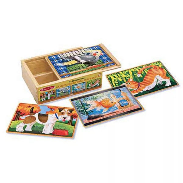 Продукт Melissa and Doug 4 в 1 Домашни любимци - Дървен пъзел  - 0 - BG Hlapeta