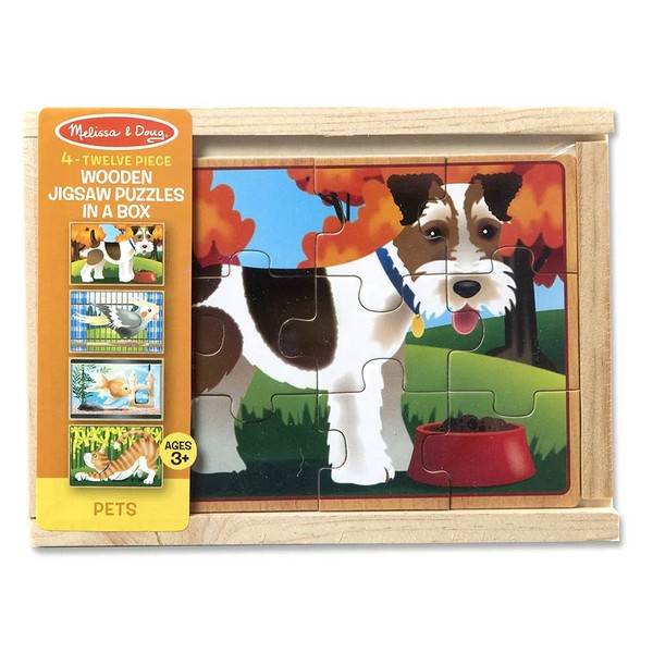 Продукт Melissa and Doug 4 в 1 Домашни любимци - Дървен пъзел  - 0 - BG Hlapeta