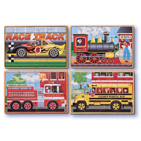 Продукт Melissa and Doug 4 в 1 Превозни средства - Дървен пъзел  - 0 - BG Hlapeta