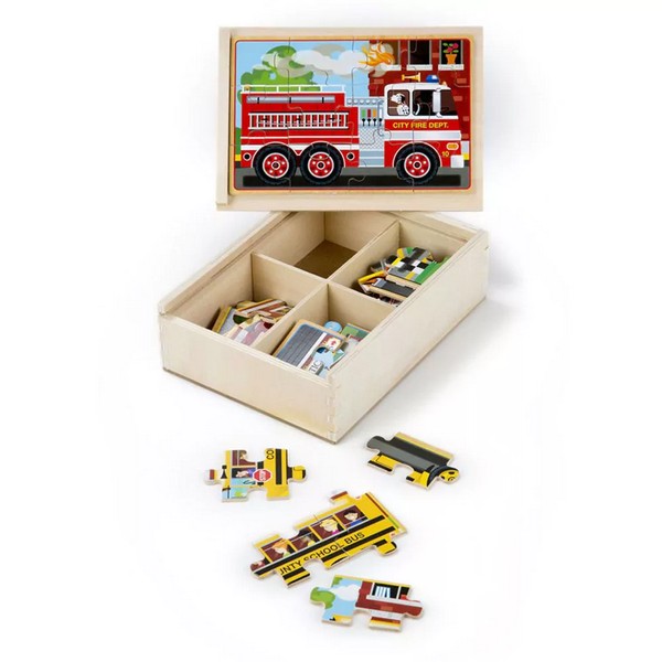 Продукт Melissa and Doug 4 в 1 Превозни средства - Дървен пъзел  - 0 - BG Hlapeta