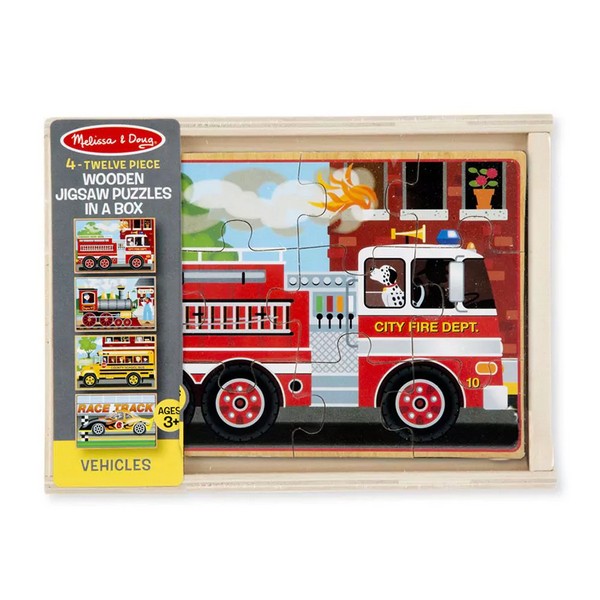 Продукт Melissa and Doug 4 в 1 Превозни средства - Дървен пъзел  - 0 - BG Hlapeta