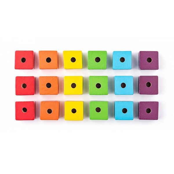 Продукт Woodyland - Дървени мъниста за нанизване, Макси - 0 - BG Hlapeta