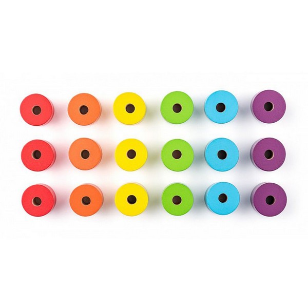 Продукт Woodyland - Дървени мъниста за нанизване, Макси - 0 - BG Hlapeta