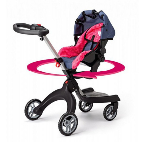 Woodyland - Модерна количка за кукли и столче за кола, 2 в 1