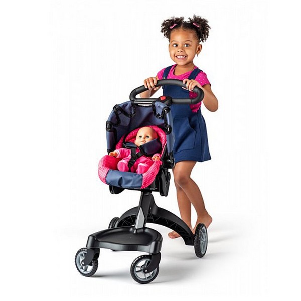 Продукт Woodyland - Модерна количка за кукли и столче за кола, 2 в 1 - 0 - BG Hlapeta