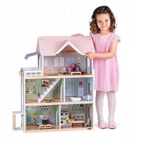 Продукт Woodyland -  Дървена къща за кукли, Моли, с обзавеждане и кукли - 0 - BG Hlapeta