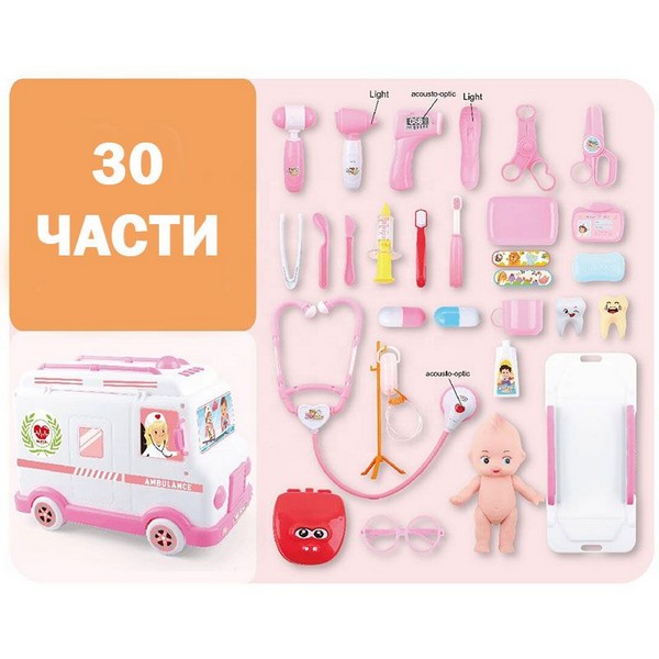 Продукт RTOYS - Докторски комплект със светлини, звуци и аксесоари 30 ч. - 0 - BG Hlapeta