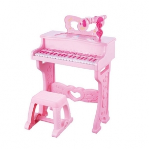 Пиано със стол и микрофон Musical Set 37 клавиша Розово 