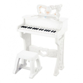 Пиано със стол и микрофон Musical Set 37 клавиша Бяло 