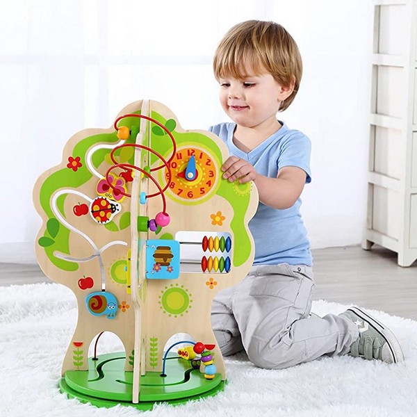 Продукт Tooky Toy - Дървено въртящо се дърво с активности - 0 - BG Hlapeta