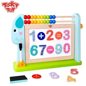 Tooky Toy Слонче - Двустранна магнитна дъска със сметало