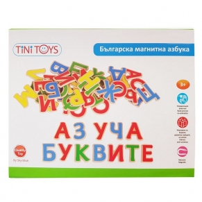 Tini Toys  Българската азбука - Дървени магнитни букви 50 броя
