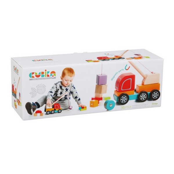 Продукт Cubika Камион с кран - Дървена играчка - 0 - BG Hlapeta
