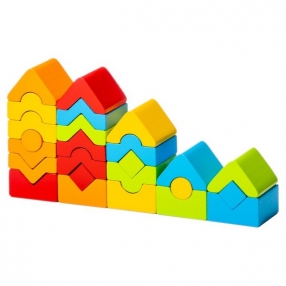 Cubika Цветни кули - Комплект дървени блокчета