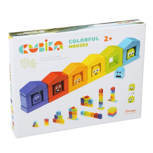Продукт Cubika Цветни къщички - Комплект дървени блокчета - 0 - BG Hlapeta