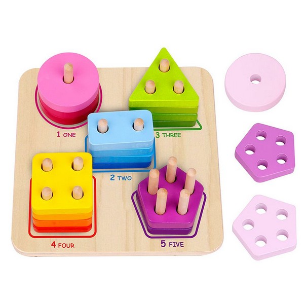 Продукт Tooky Toy Цифри, форми, цветове - Дървена низанка - 0 - BG Hlapeta