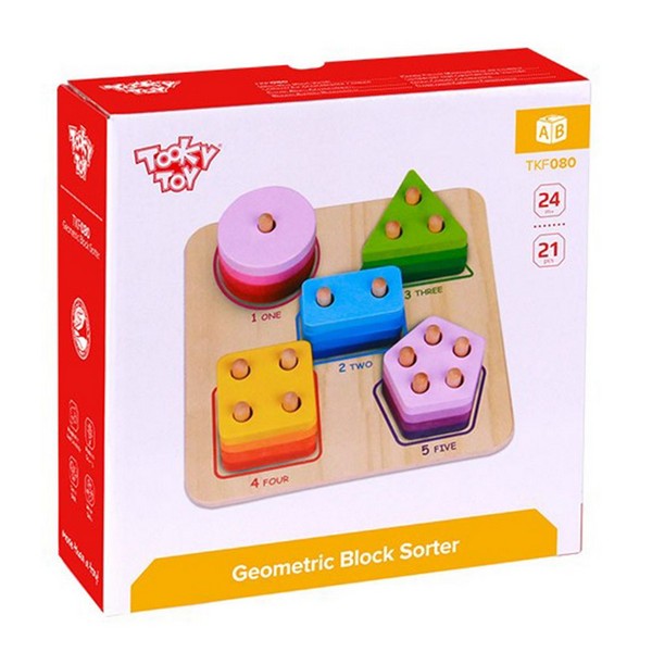 Продукт Tooky Toy Цифри, форми, цветове - Дървена низанка - 0 - BG Hlapeta