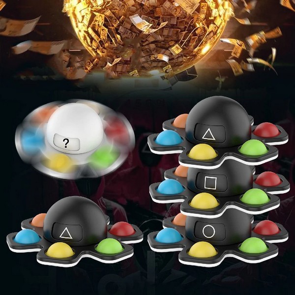 Продукт Chippo Squid game - Антистрес спинър, игра на калмари с 6 пукащи балончета - 0 - BG Hlapeta