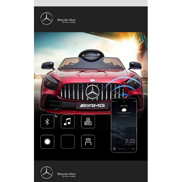 Продукт Акумулаторна кола  Mercedes Benz GT R Licensed 12V,MP3, с меки гуми и кожена седалка, 4X4  - 0 - BG Hlapeta