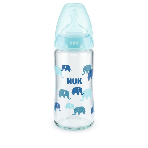 Продукт NUK First Choice - стъклено шише Temperature Control 240мл. със силиконов биберон за хранене 0-6мес. - 0 - BG Hlapeta