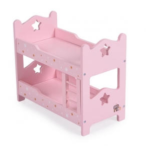 Moni toys - Дървена мебел за кукла - двуетажно легло