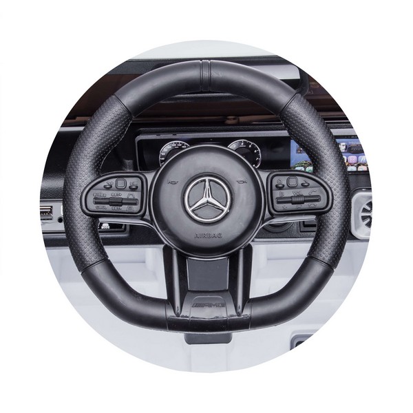 Продукт Акумулаторен джип Mercedes G63 AMG, 12V с меки гуми и отварящи се врати и амортисьори - 0 - BG Hlapeta