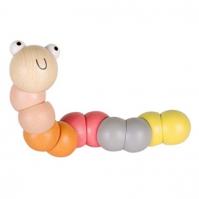 Lule Toys Гъсеница - Дървено гъвкаво животинче