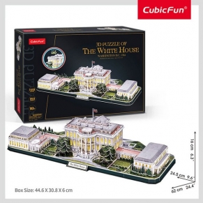 Cubic Fun The White House 151ч. - Пъзел 3D с LED светлини отварящ се