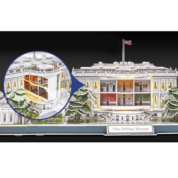 Продукт Cubic Fun The White House 151ч. - Пъзел 3D с LED светлини отварящ се - 0 - BG Hlapeta