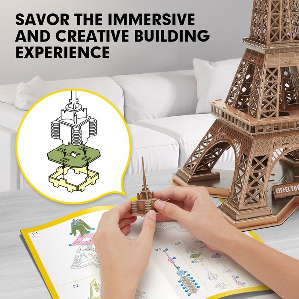 Продукт Cubic Fun Пъзел 3D National Geographic Eiffel Tower (Paris) 80ч.  - 0 - BG Hlapeta