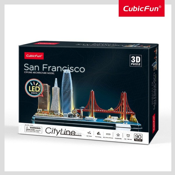 Продукт Cubic Fun - Пъзел 3D Cityline San Francisco 90ч. с LED светлини  - 0 - BG Hlapeta