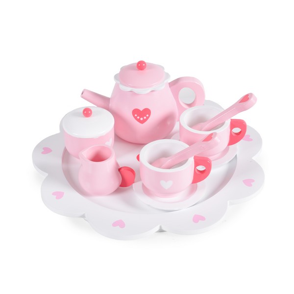 Продукт Moni Toys - Дървен чаен сервиз сърчица - 0 - BG Hlapeta