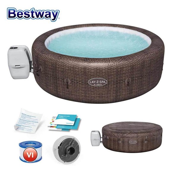 Bestway Lay-Z-Spa - Джакузи надуваемо с имитация на ратан 216 x 71 см, 1190 л.