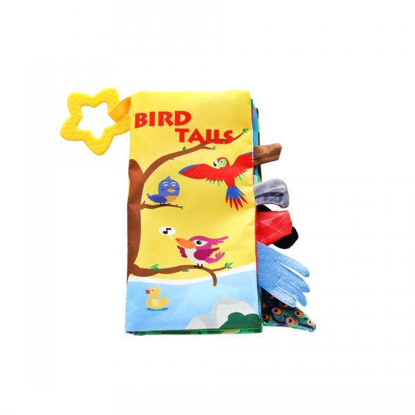 Продукт Kikkaboo Bird tails - Образователна текстилна книжка с чесалка  - 0 - BG Hlapeta