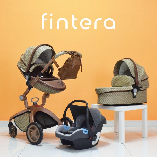 Продукт Fintera Deluxe - Бебешка количка 3 в 1, Еко кожа с чанта, дъждобран и комарник - 0 - BG Hlapeta