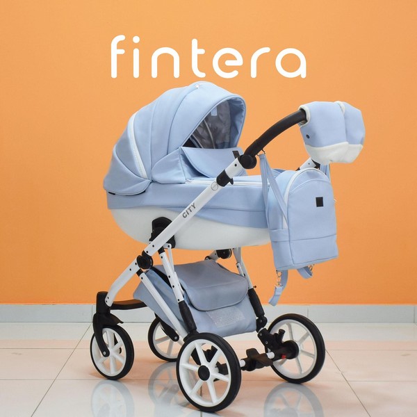 Продукт Fintera City - Бебешка количка 2 в 1, Еко кожа + Чанта, Дъждобран, Комарник, Поставка за чаша, Зимни ръкавици, Постелка за преповиване - 0 - BG Hlapeta
