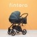 Fintera City - Бебешка количка 2 в 1, Плат + Чанта, Дъждобран, Комарник, Поставка за чаша, Зимни ръкавици, Постелка за преповиване 5